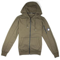 CP Company Khaki Watch Viewer Lens Hooded Zip Up Sweatshirt