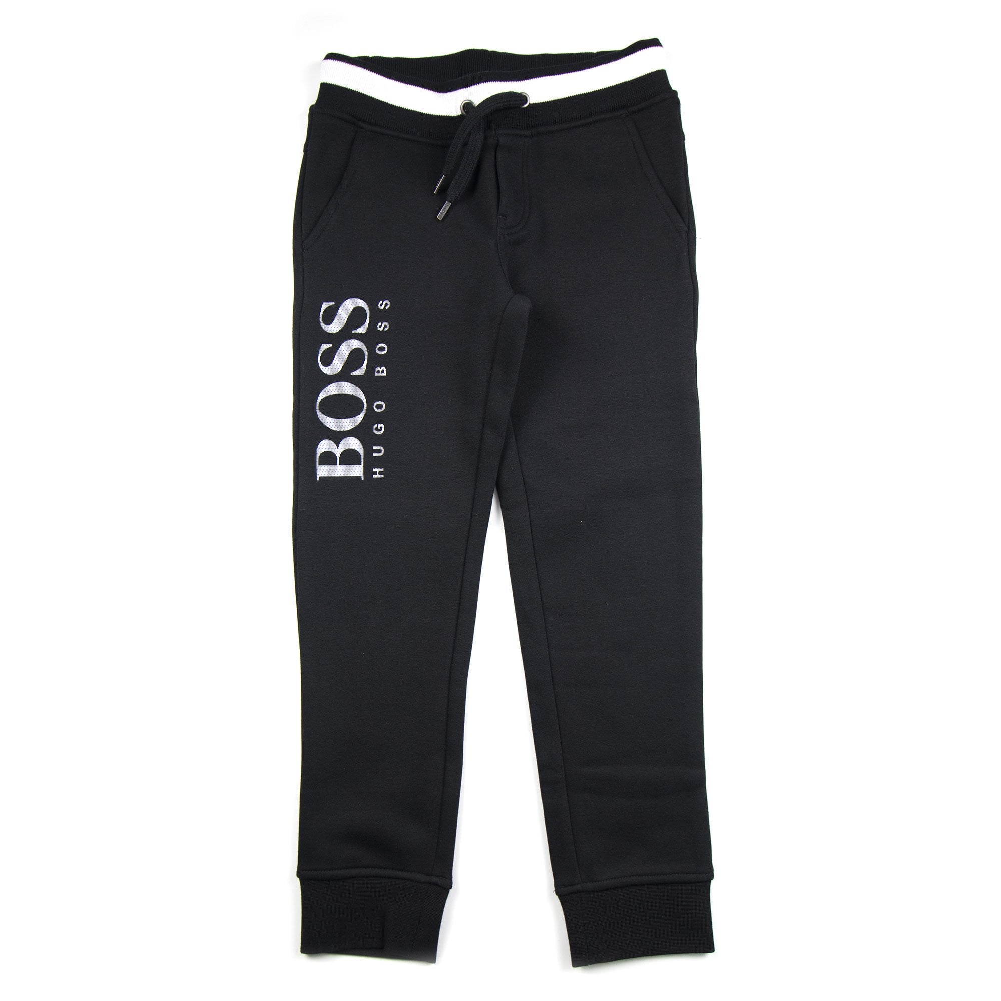 Hugo Boss Fleece Bottoms Large Leg Logo Black