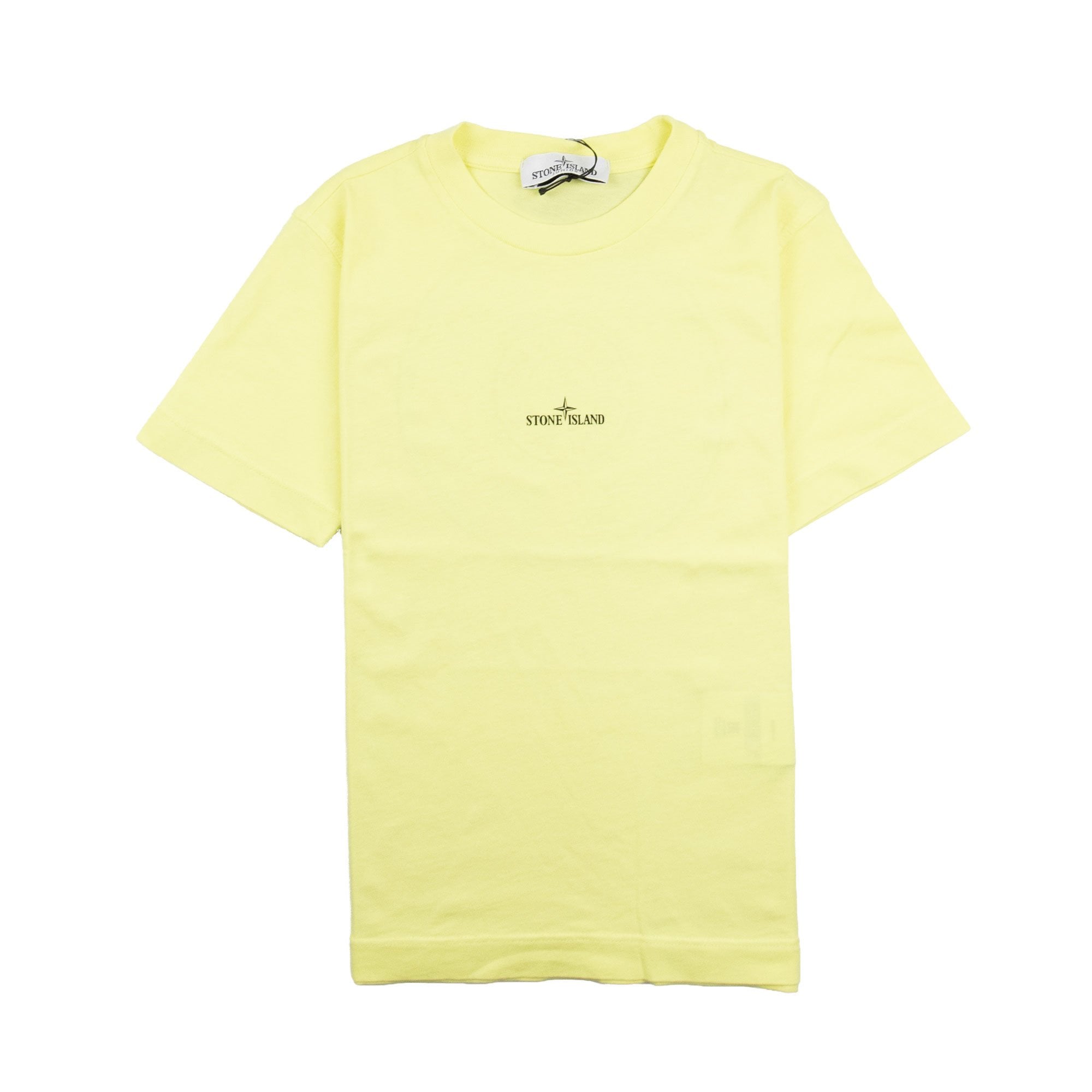 Stone Island Junior Back Compass Logo T-Shirt Yellow