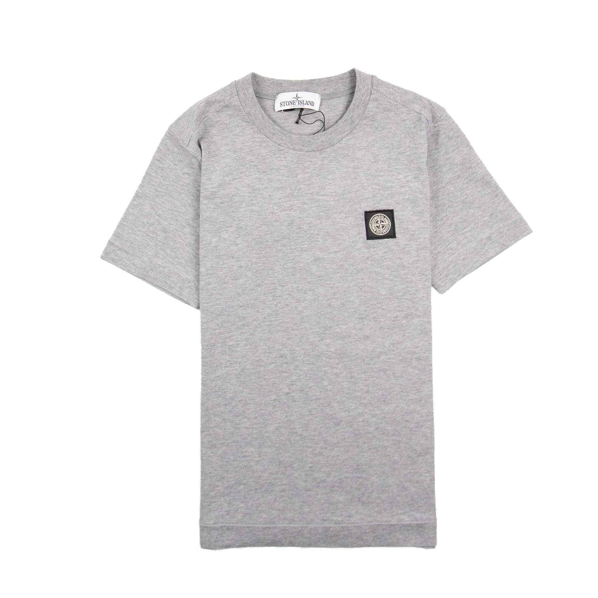 Stone Island Junior Patch Logo T-Shirt Light Grey