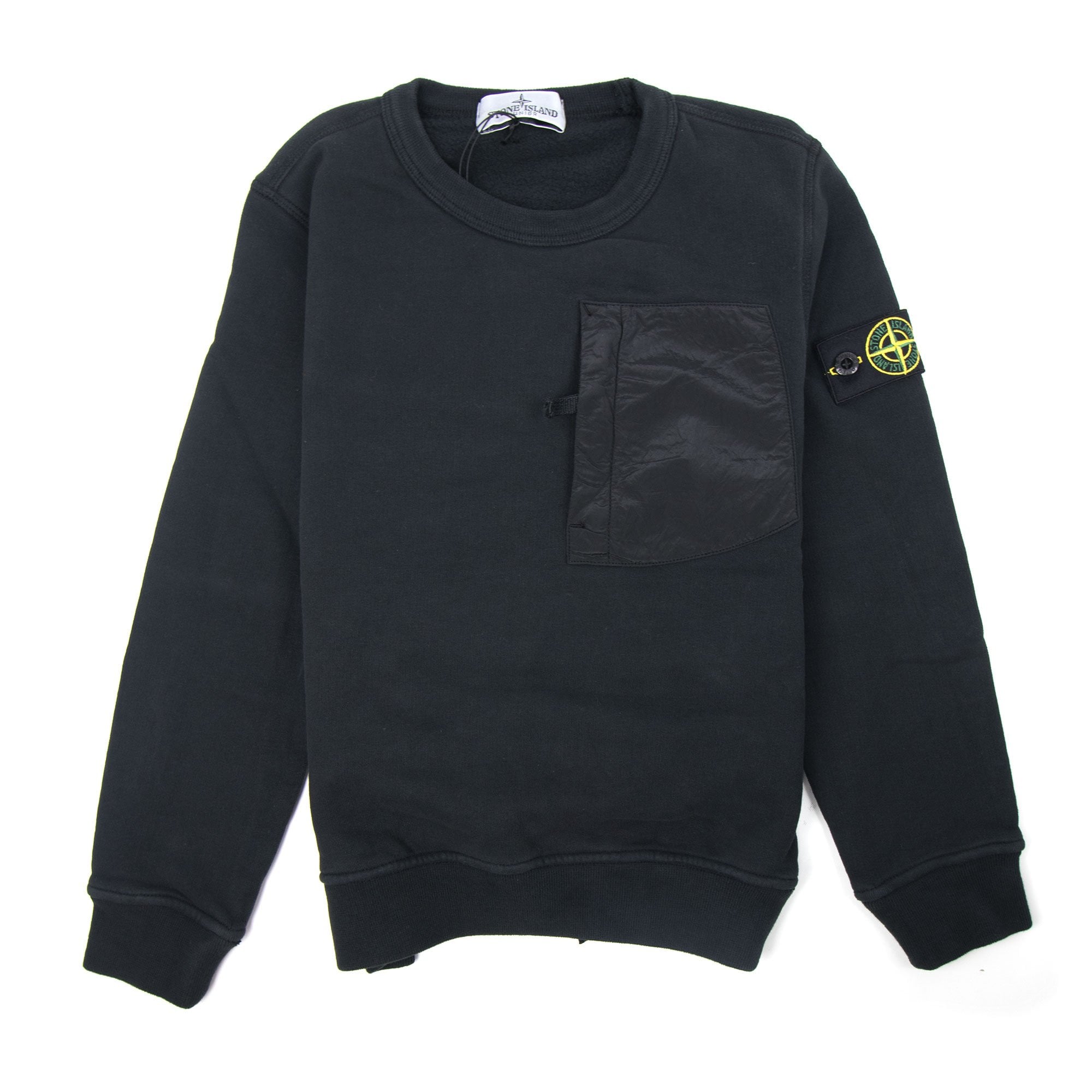 Stone Island Junior Nylon Metal Pocket Sweatshirt Black