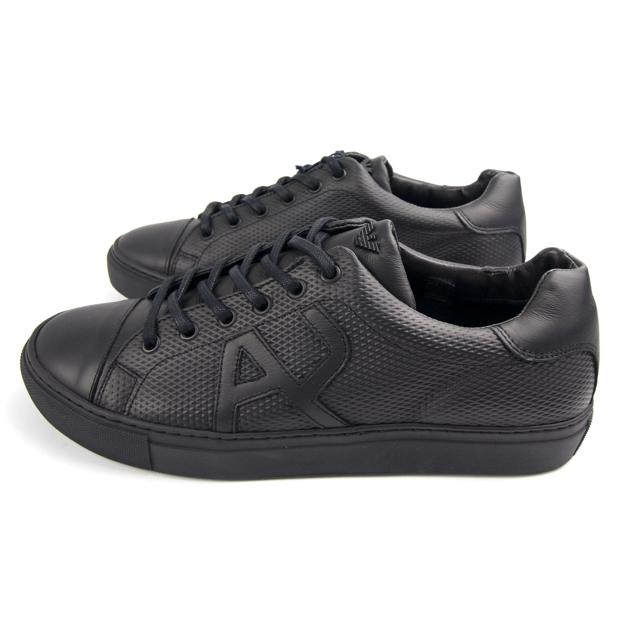 Armani Jeans Leather Low Shoe Black