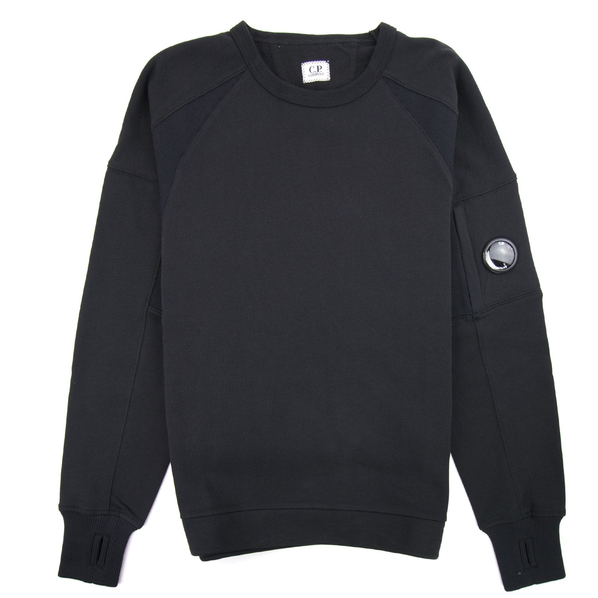 CP Company Diagonal Fleece Lens Sweatshirt w/ Waist String Black