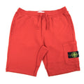 Stone Island Fleece Badge Shorts Red V0015