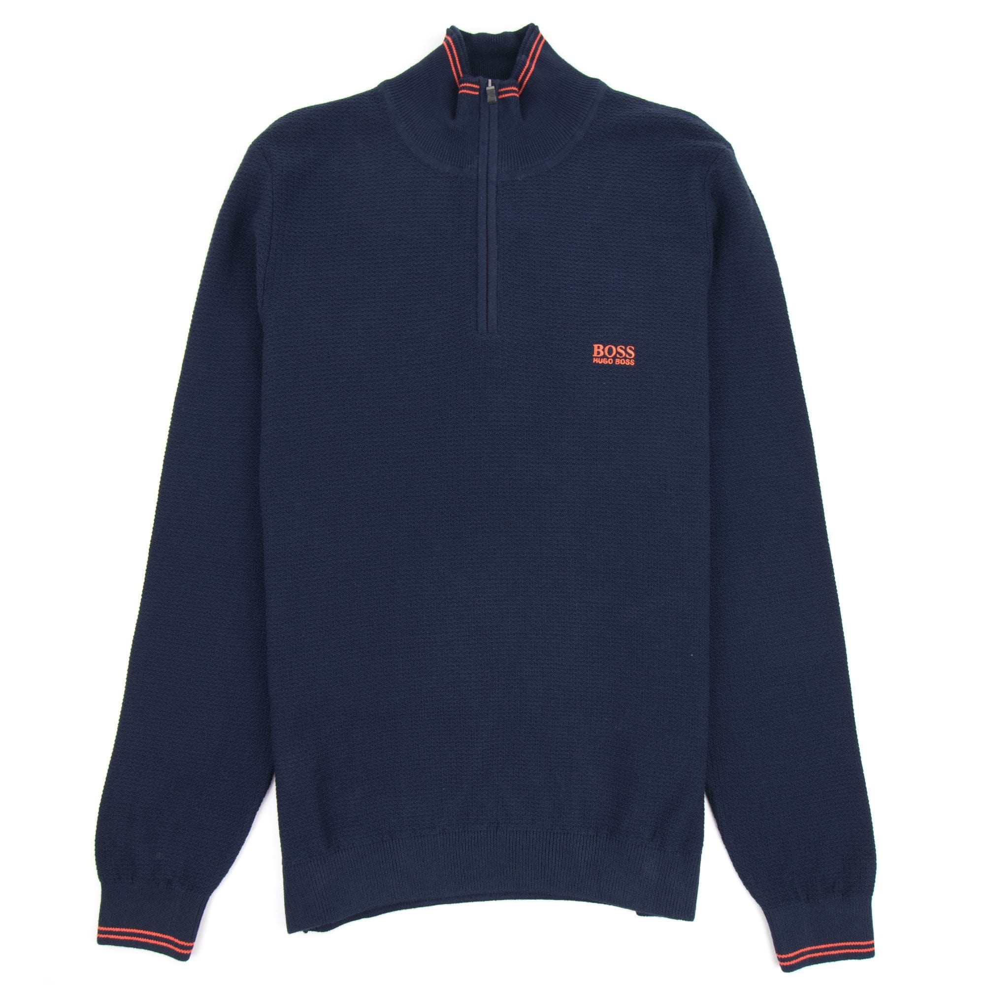 Hugo Boss Small Logo Quarter Zip Sweatshirt 410 Navy