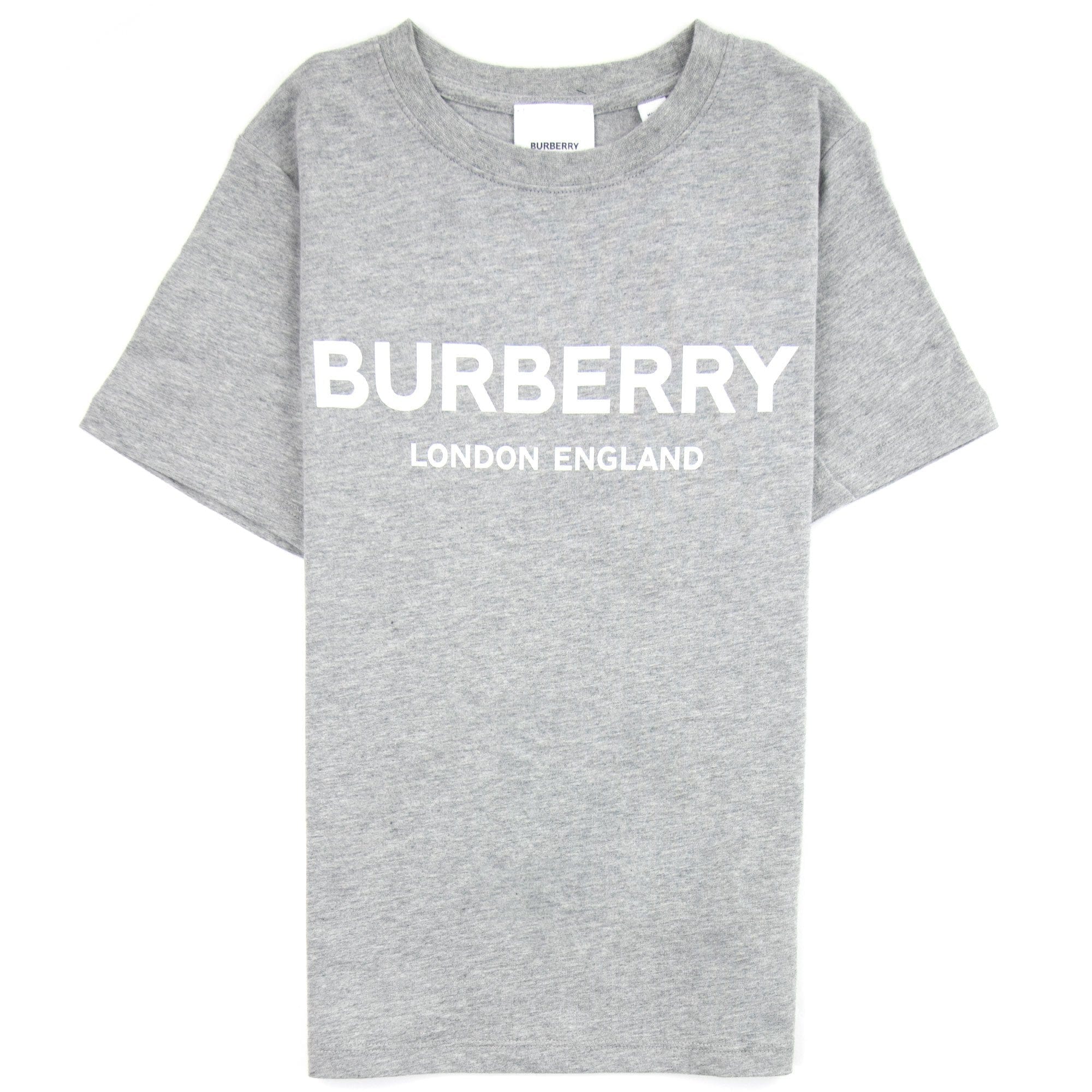 Burberry Children Branded Cotton T-shirt Grey Melange