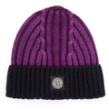 Stone Island Junior Ribbed Knit Beanie Purple V0045