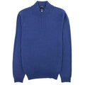 Hugo Boss Barlo Quarter Zip Lambswool Jumper Blue
