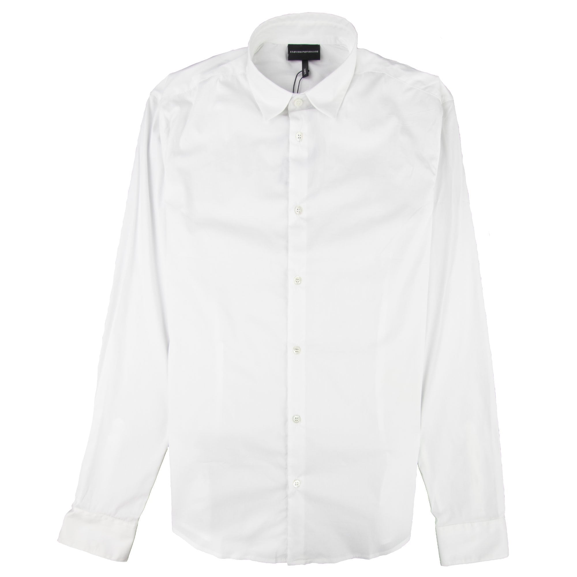 Emporio Armani Stretch Poplin Shirt Bianco Ottico