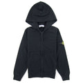 Stone Island Junior 60640 Hooded Zip Up Sweatshirt Black V0029