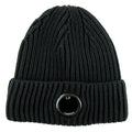 CP Company Extra Fine Merino Wool Lens Winter Beanie Black 999