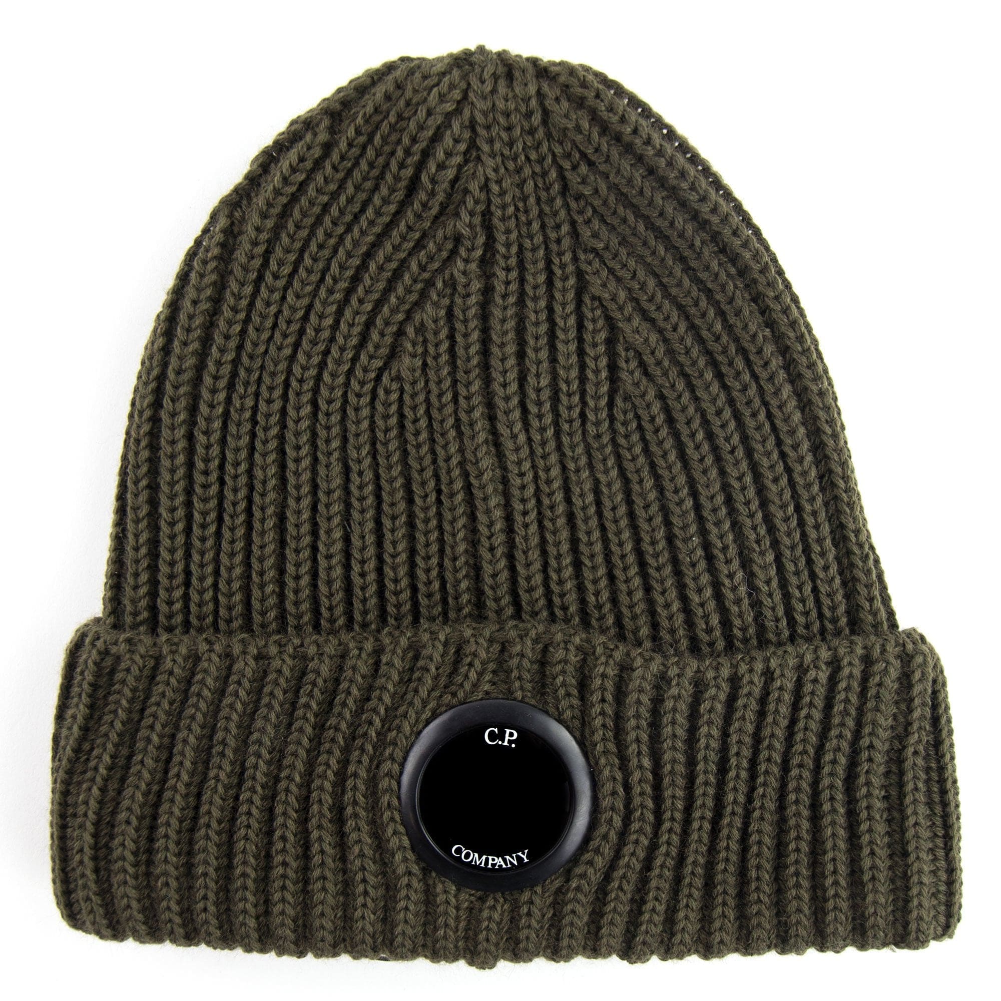 Cp Company Extra Fine Merino Wool Lens Winter Beanie Dusty Olive 661