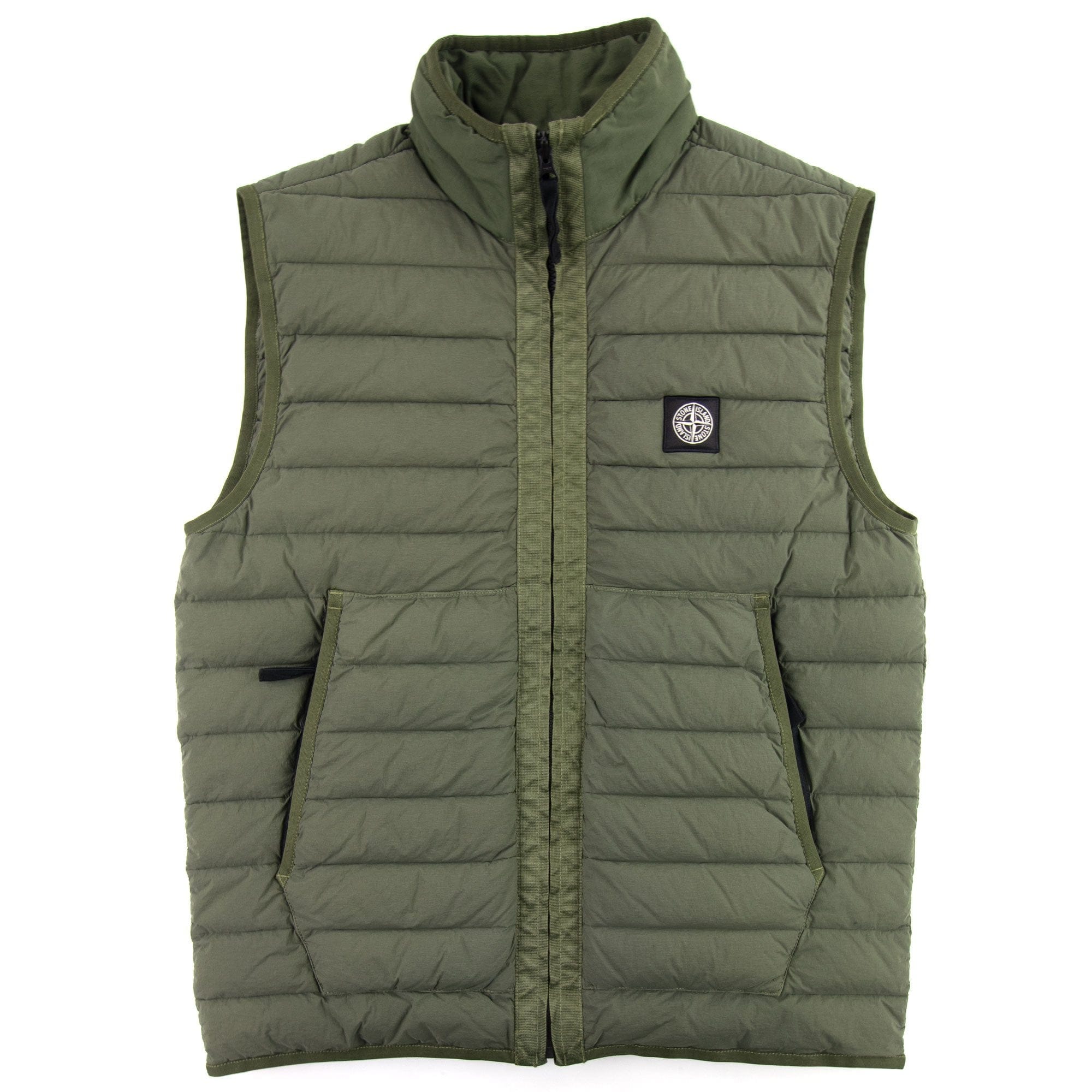 Stone Island G0125 Loom Woven Lightweight Down Gilet Khaki V0058