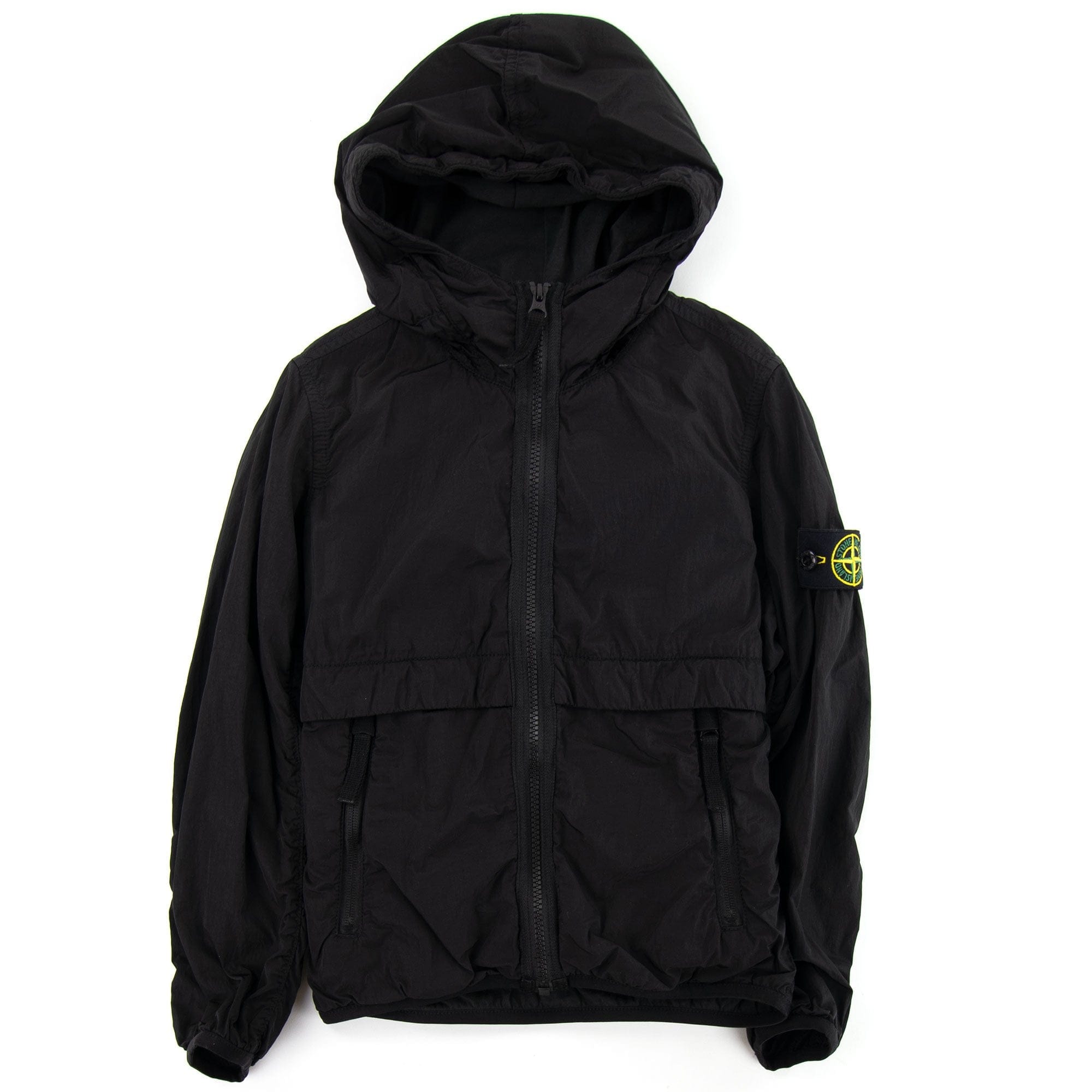 Stone Island Junior 40132 Nylon Metal Zip Hooded Jacket Black V0029