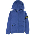 Stone Island Junior Zip Hooded Sweatshirt Blue V0028