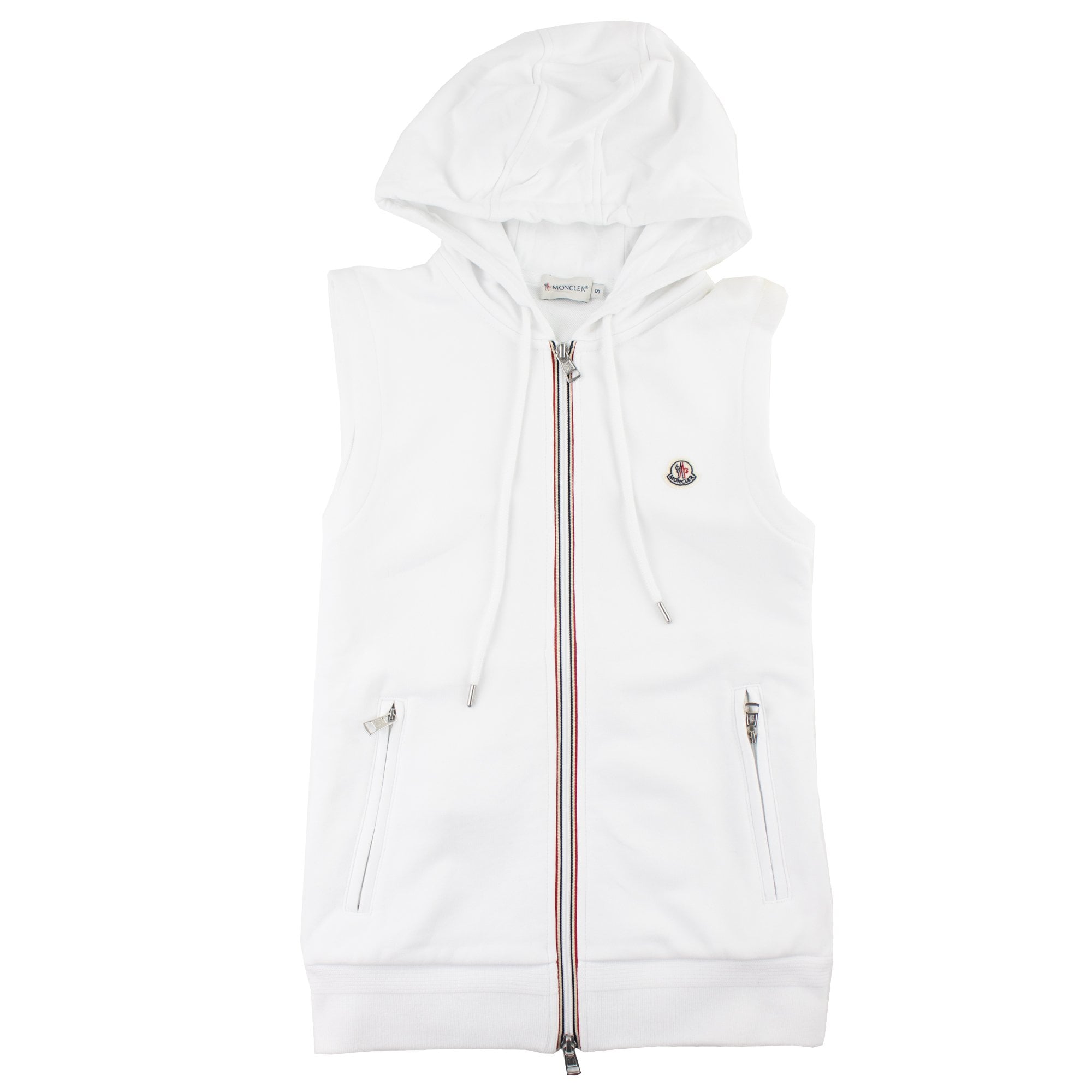 Moncler Sleeveless Zip Front Sweatshirt White SSE1