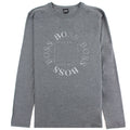 Hugo Boss Regular-fit Long Sleeve T-shirt In Stretch Cotton Grey