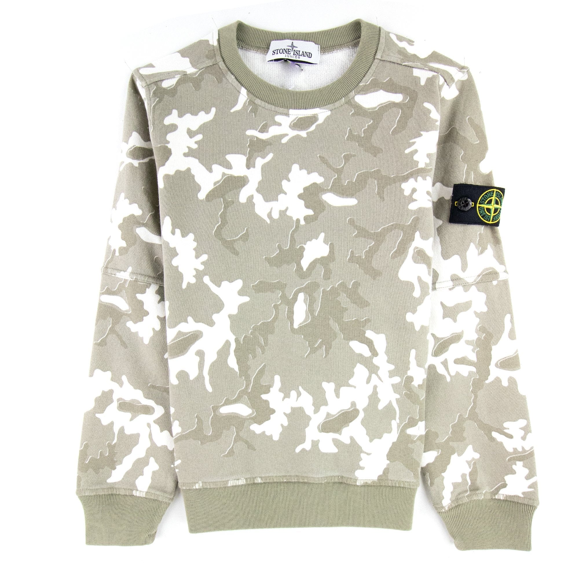 Stone Island Junior Camouflage Printed Sweatshirt Beige V0090