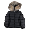 Moncler Junior New Byron Fur Coat Black