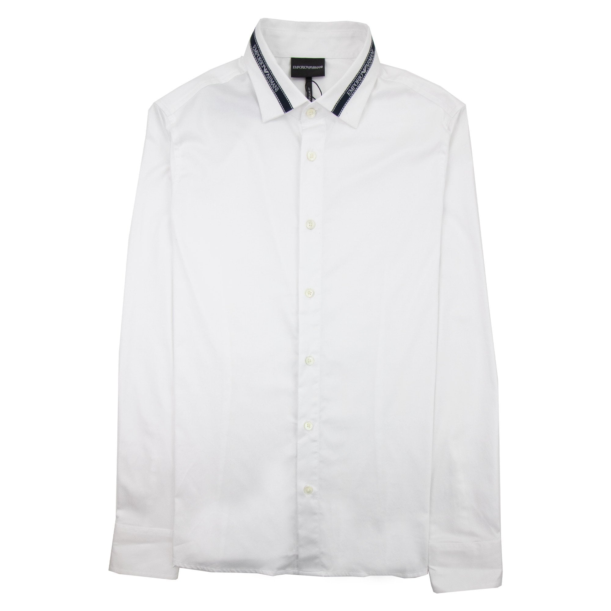 Emporio Armani Tape Logo Regular Fit Shirt Bianco 0100