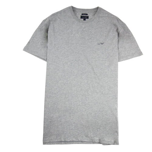 Armani Jeans Logo Print Crewneck T Shirt Light Grey