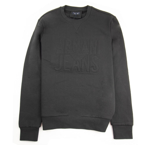 Armani Jeans Embossed Crewneck Sweet Shirt Nero