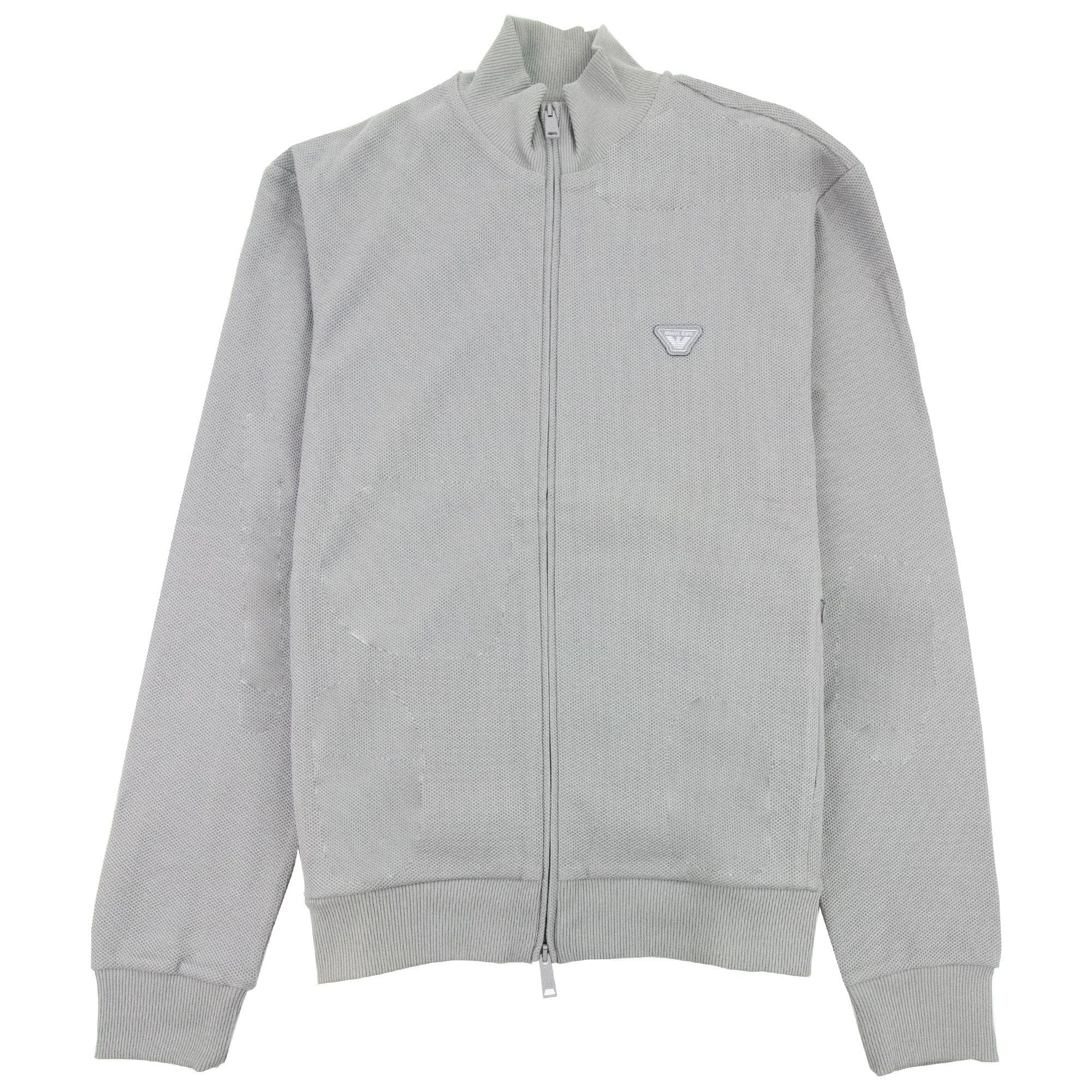 Armani Jeans Logo Funnel Neck Sweatshirt Grey