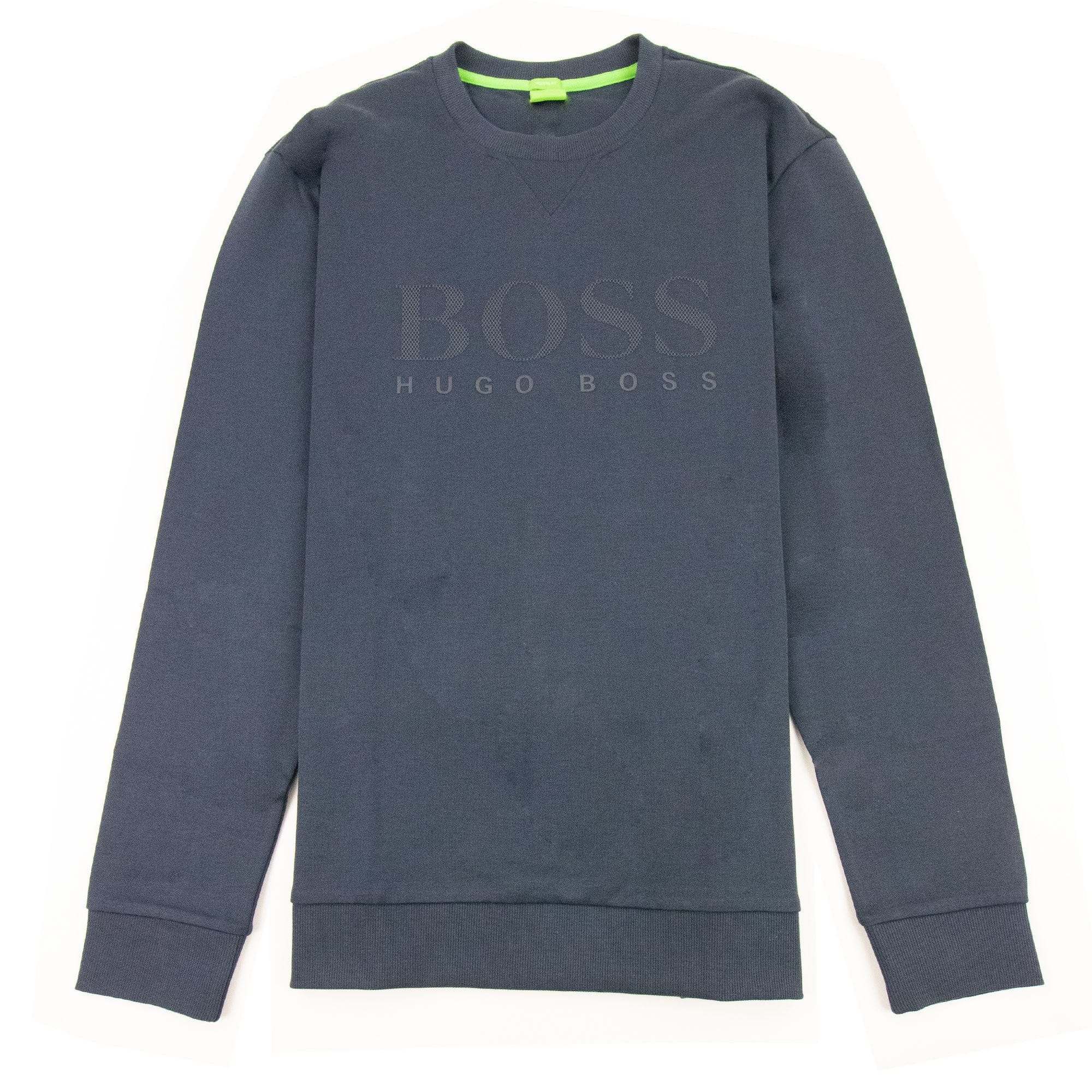 Hugo Boss Salbo Mesh Logo Crewneck Sweatshirt Navy 410