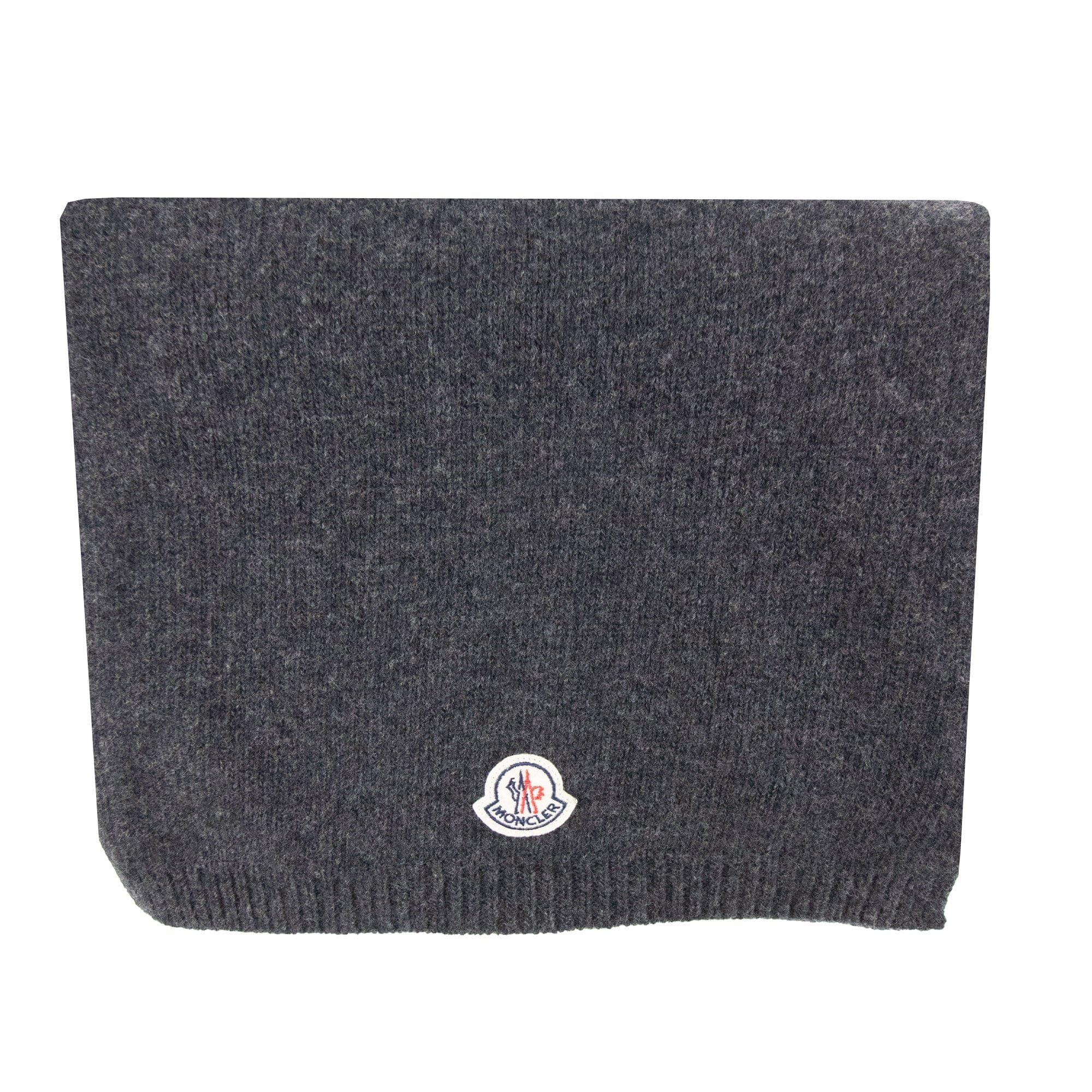 Moncler Front Logo Patch Scarf Dark Grey 989