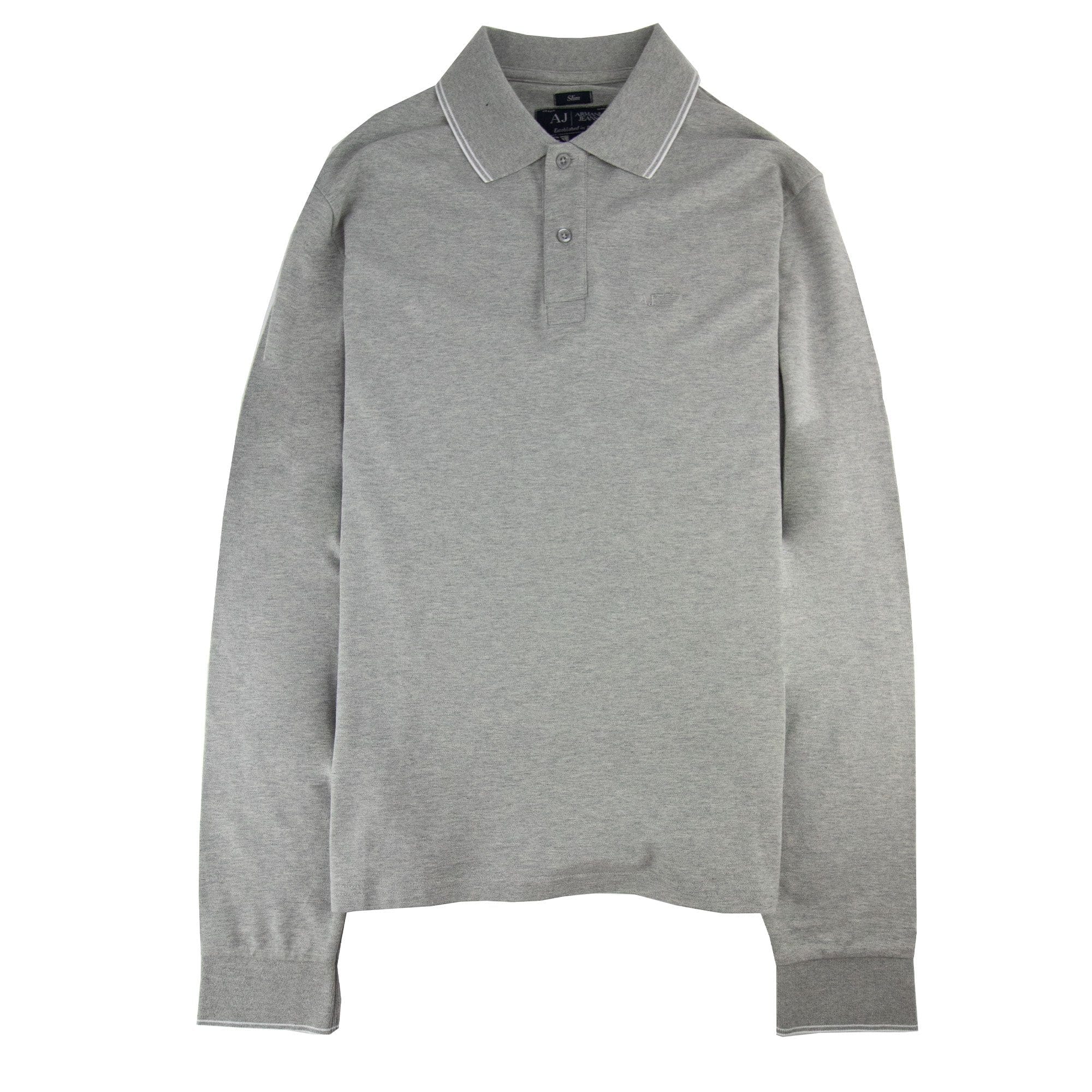 Armani Jeans Aj Embossed Logo L/s Polo Light Grey