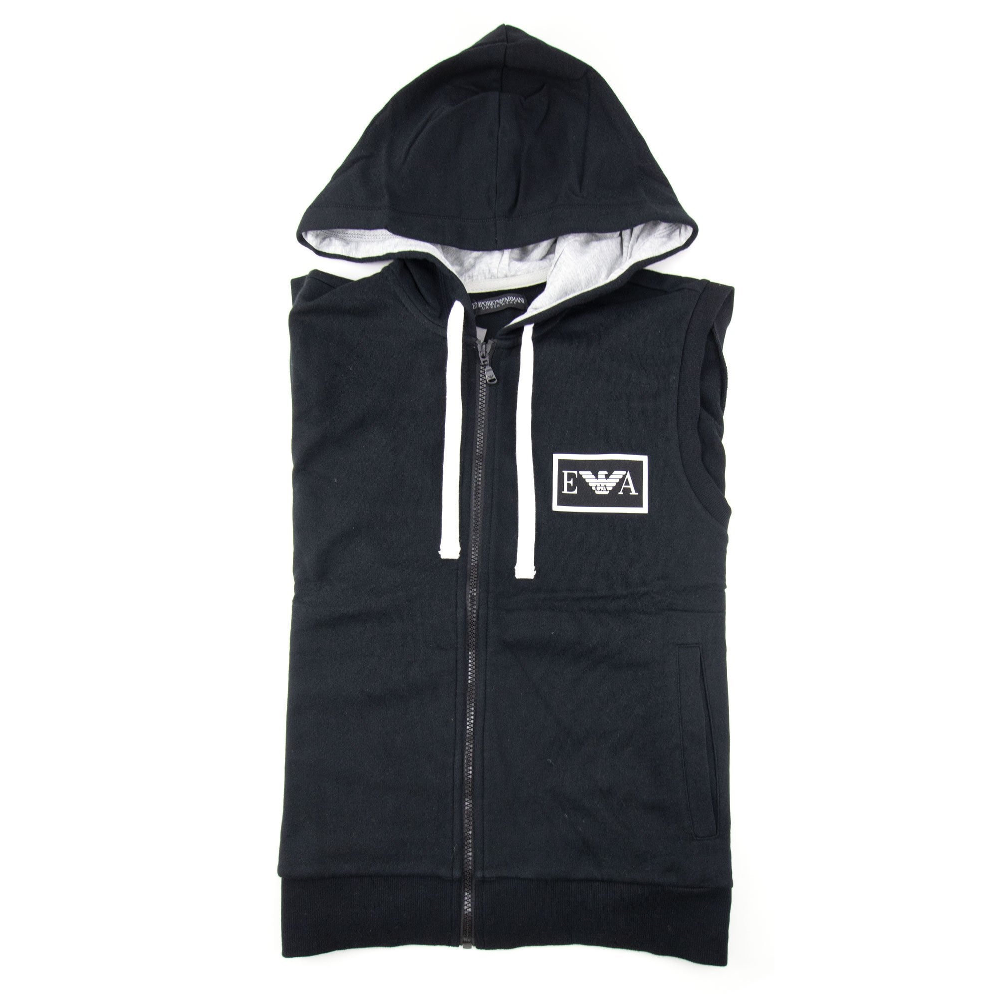 Emporio Armani Ea Sleevless Hooded Sweater Black