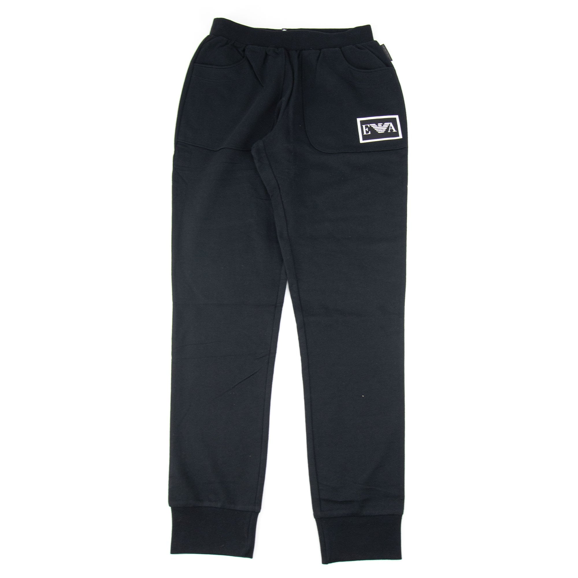 Emporio Armani Rubber Box Logo Trackpants Black
