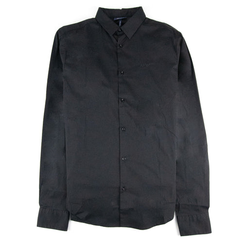 Armani Jeans Aj Embroidered Logo L/s Shirt Black