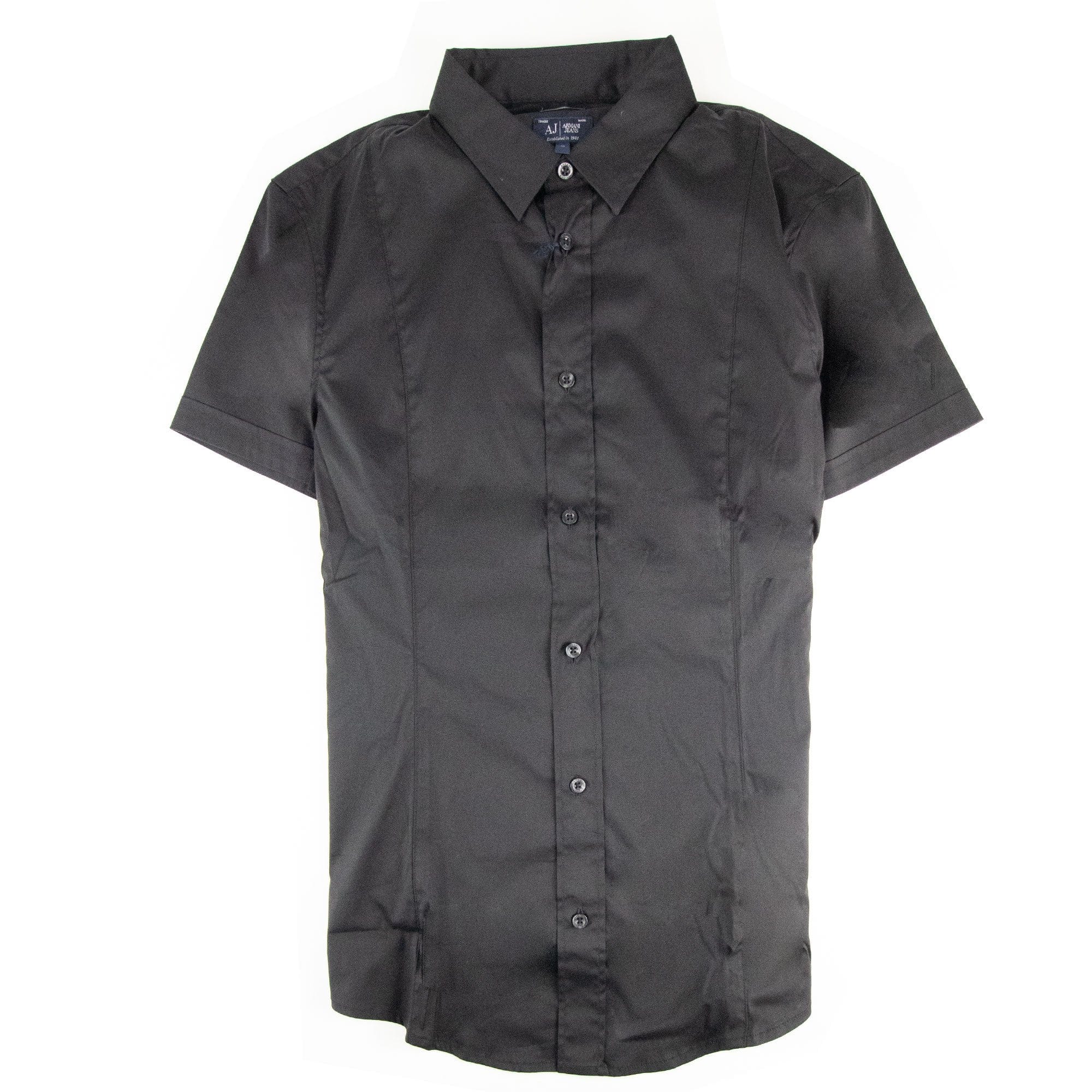 Armani Jeans Collar Aj Logo S/s Shirt Black