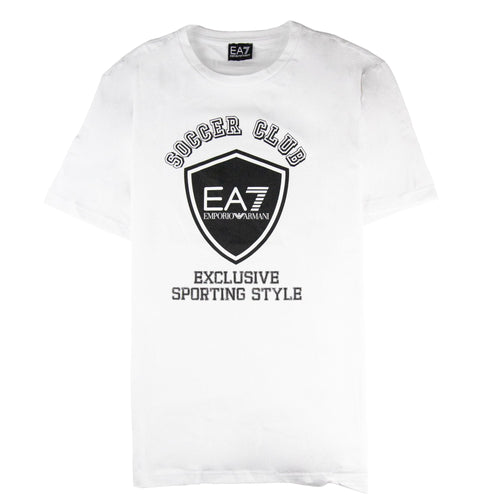 Armani Jeans Soccer Club Logo T Shirt White