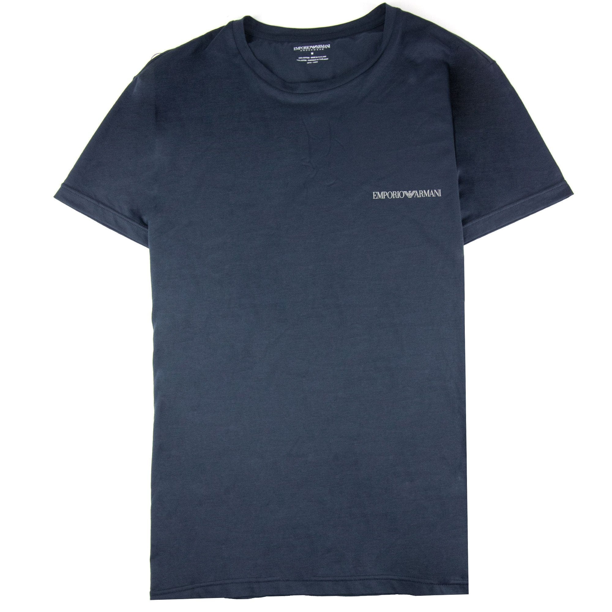 Emporio Armani Chest Logo Crewneck T Shirt Navy Blue
