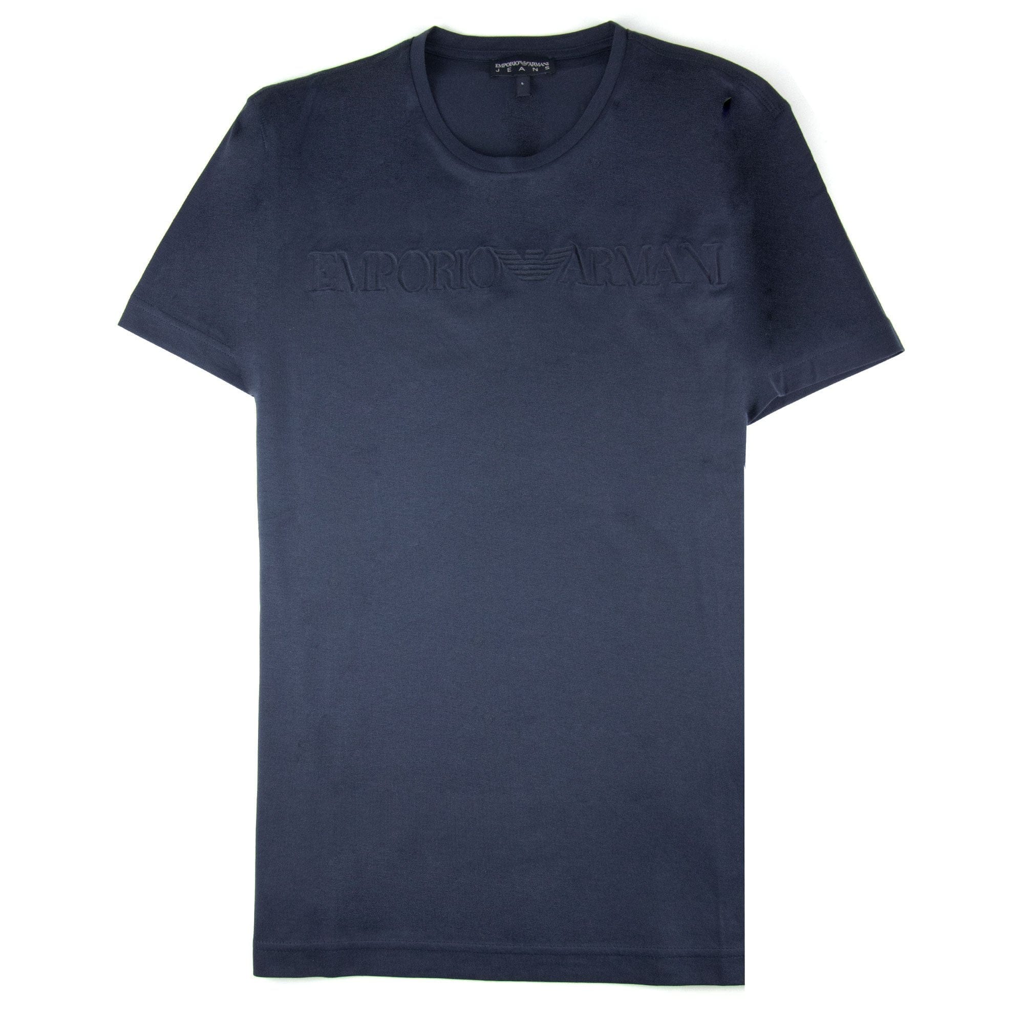 Emporio Armani Embossed Logo S/s T Shirt Navy Blue