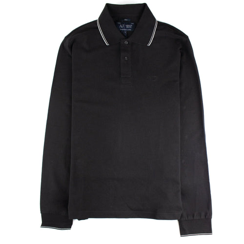 Armani Jeans Aj Embossed Logo L/s Polo Black