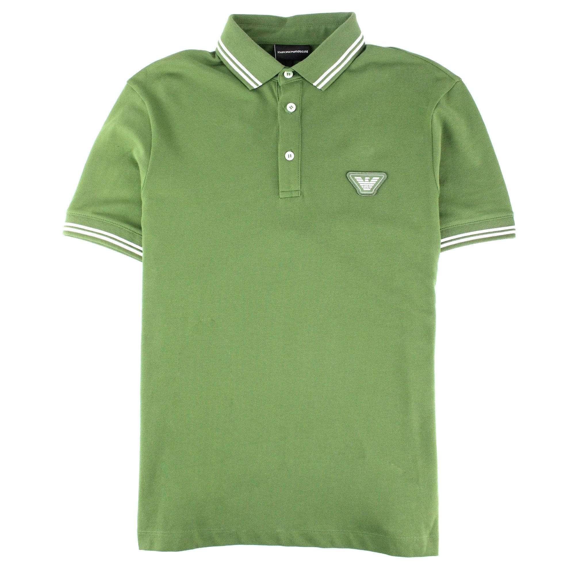 Emporio Armani Twin Tapped Eagle Logo S/s Polo Verde Green