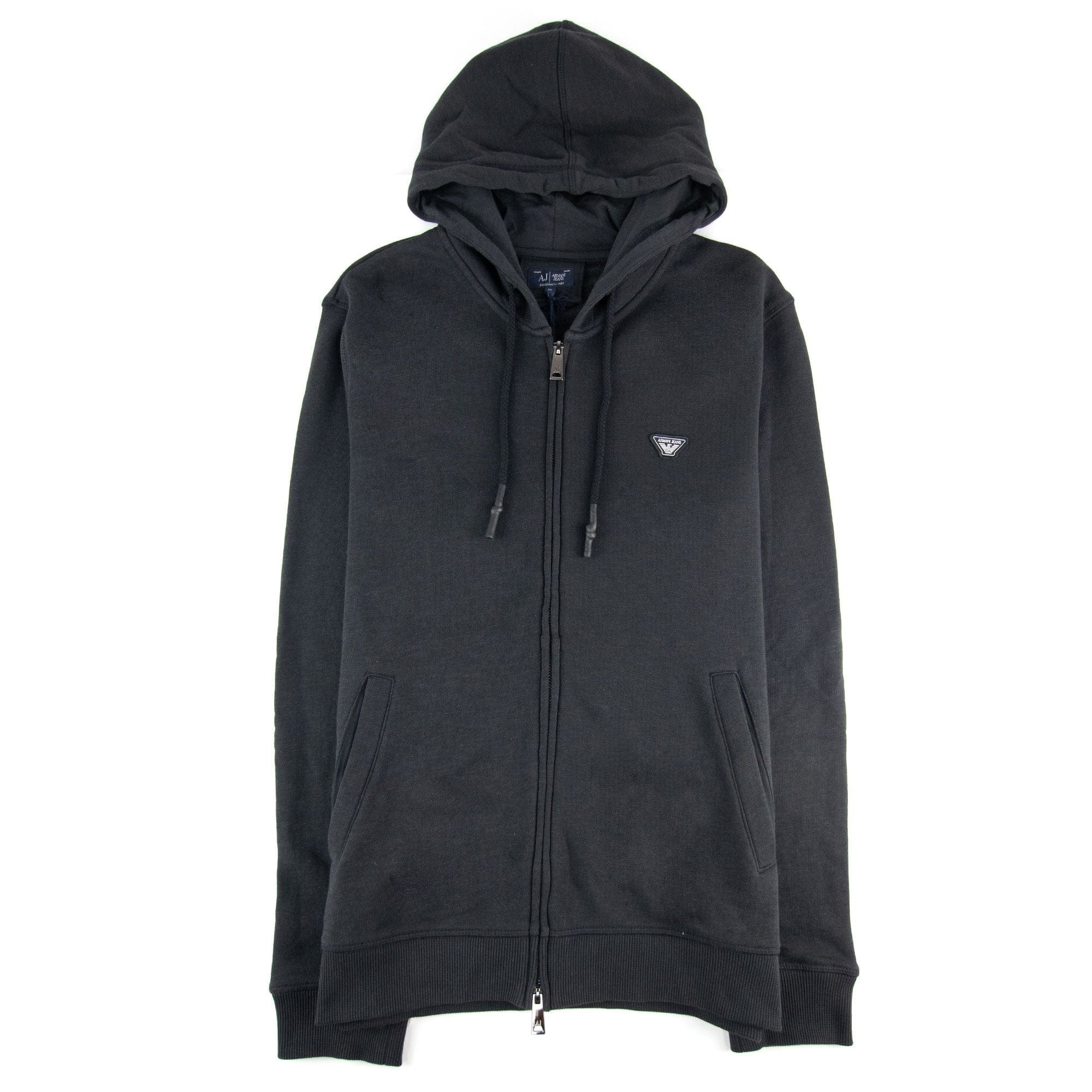 Armani Jeans Eagle Logo Zip Up Hoody Black