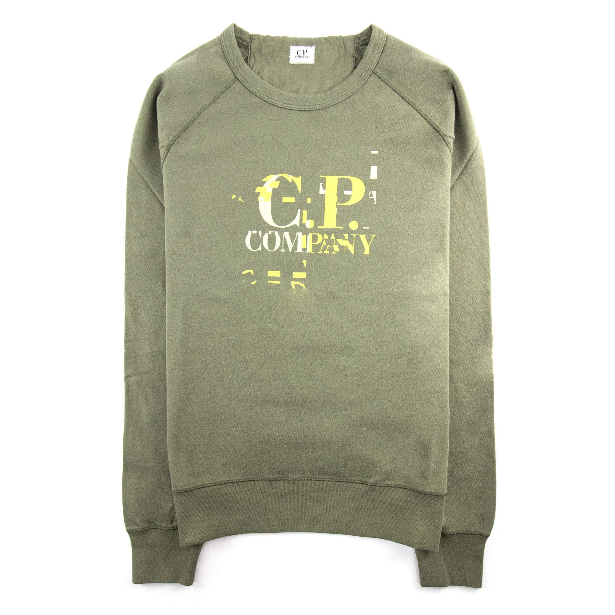 CP Company Raglan Sweatshirt Front Logo Khaki