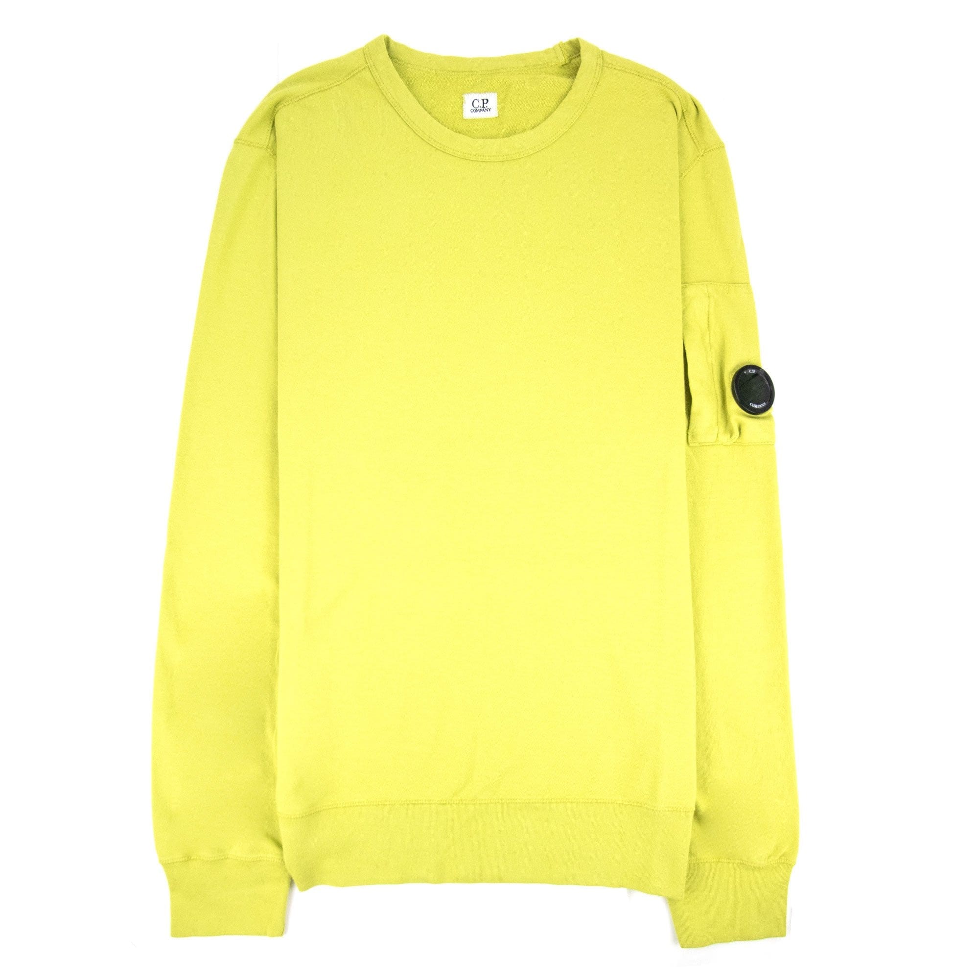 Cp Company Light Fleece Lens Crew Sweatshirt Mustard 328