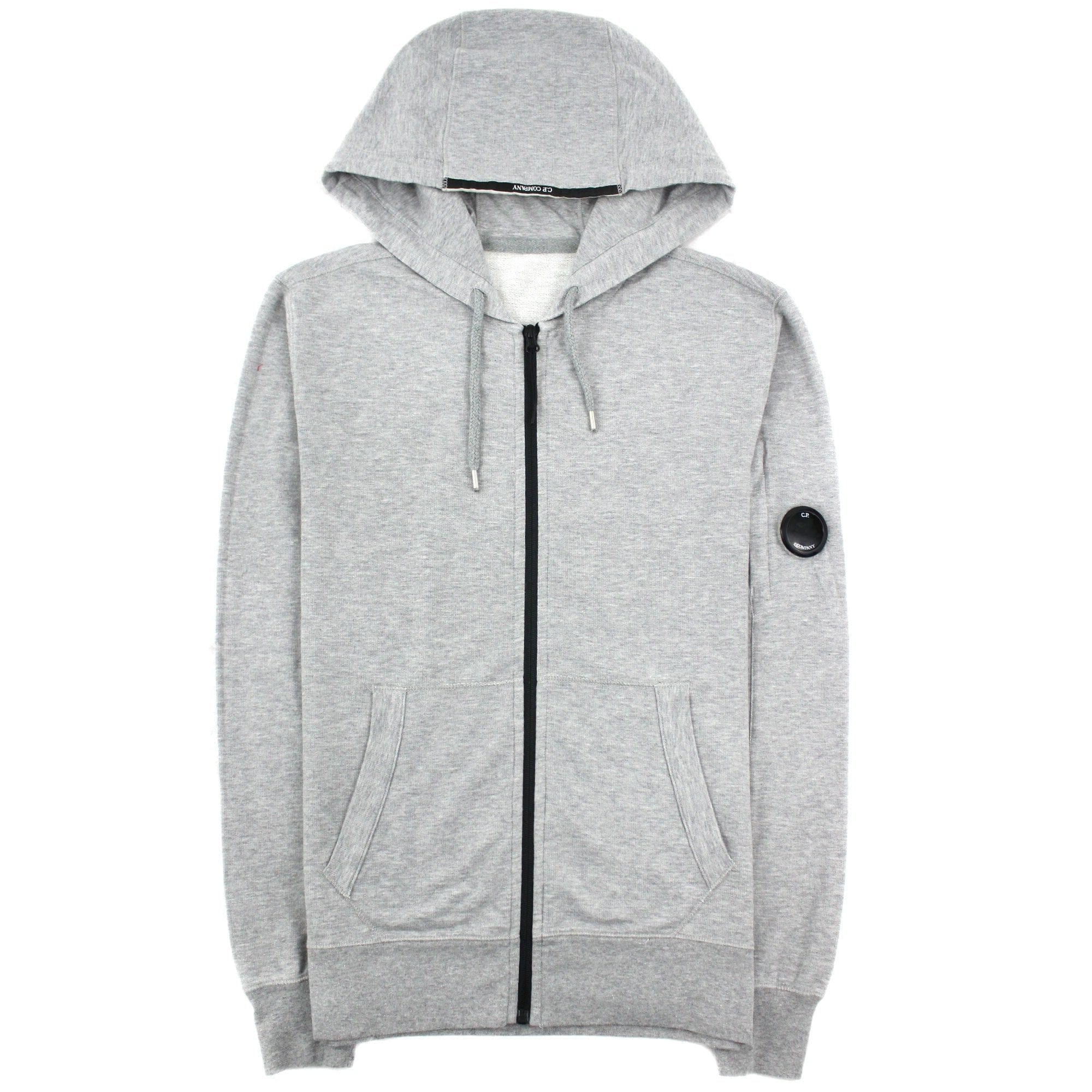Cp Company Light Fleece Open Hooded Sweatshirt Grey M93