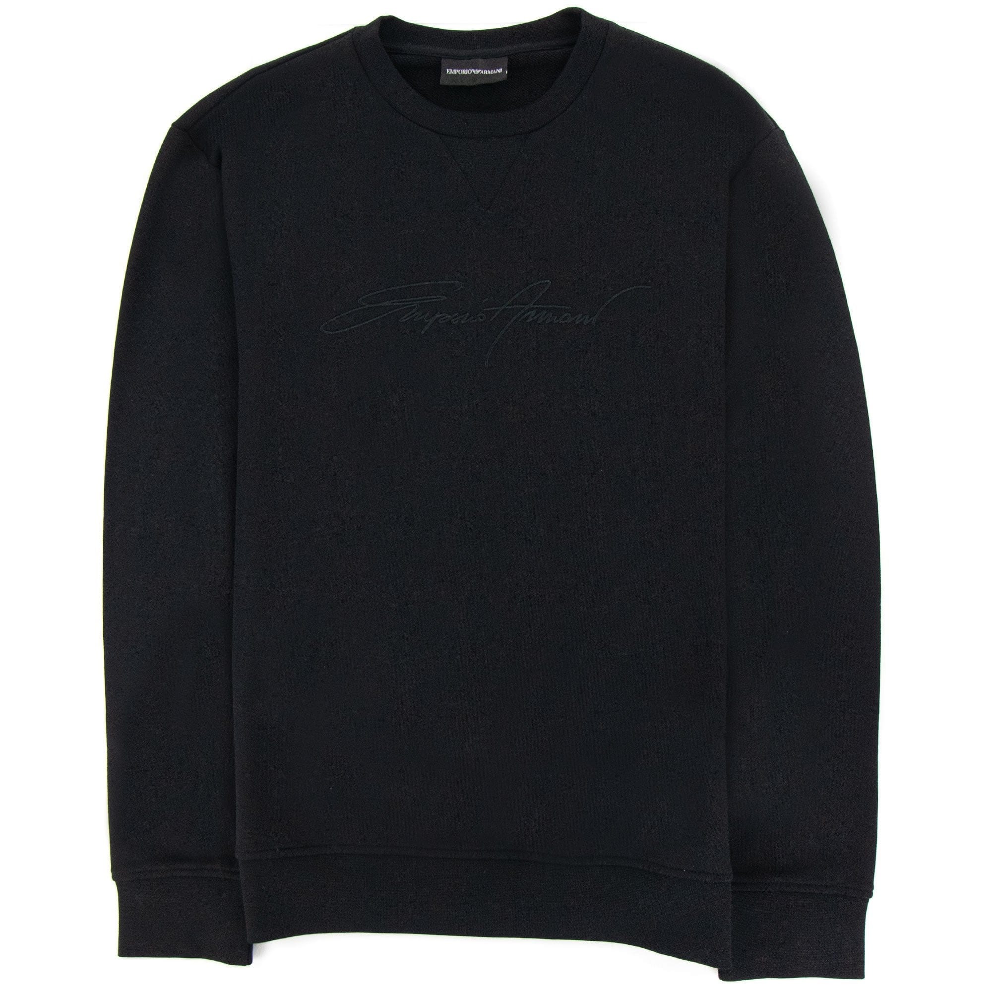 Emporio Armani Embroidered Signature Logo Sweatshirt Black 999
