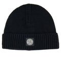 Stone Island Junior N01a7 Knit Patch Logo Beanie Black V0029