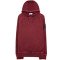 Stone Island 61338 Cotton Fleece + Off-dye Ovd Treatment Hoodie Burgundy V0012