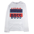 Hugo Boss Kids Printed Logo L/s T Shirt White