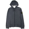 Stone Island Open Zip Up Hooded Sweatshirt Dark Grey V0m67