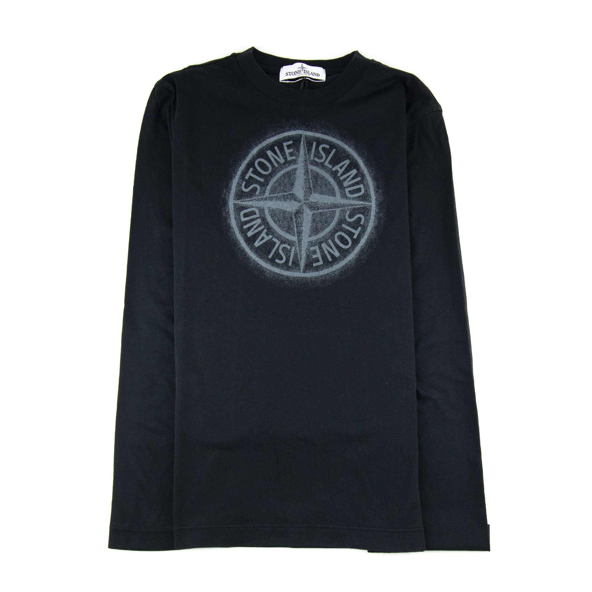 Stone Island Junior 21154 Compass L/s T Shirt Black Voo29