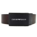 Emporio Armani Perforated Leather Buckle Belt Dark Tan